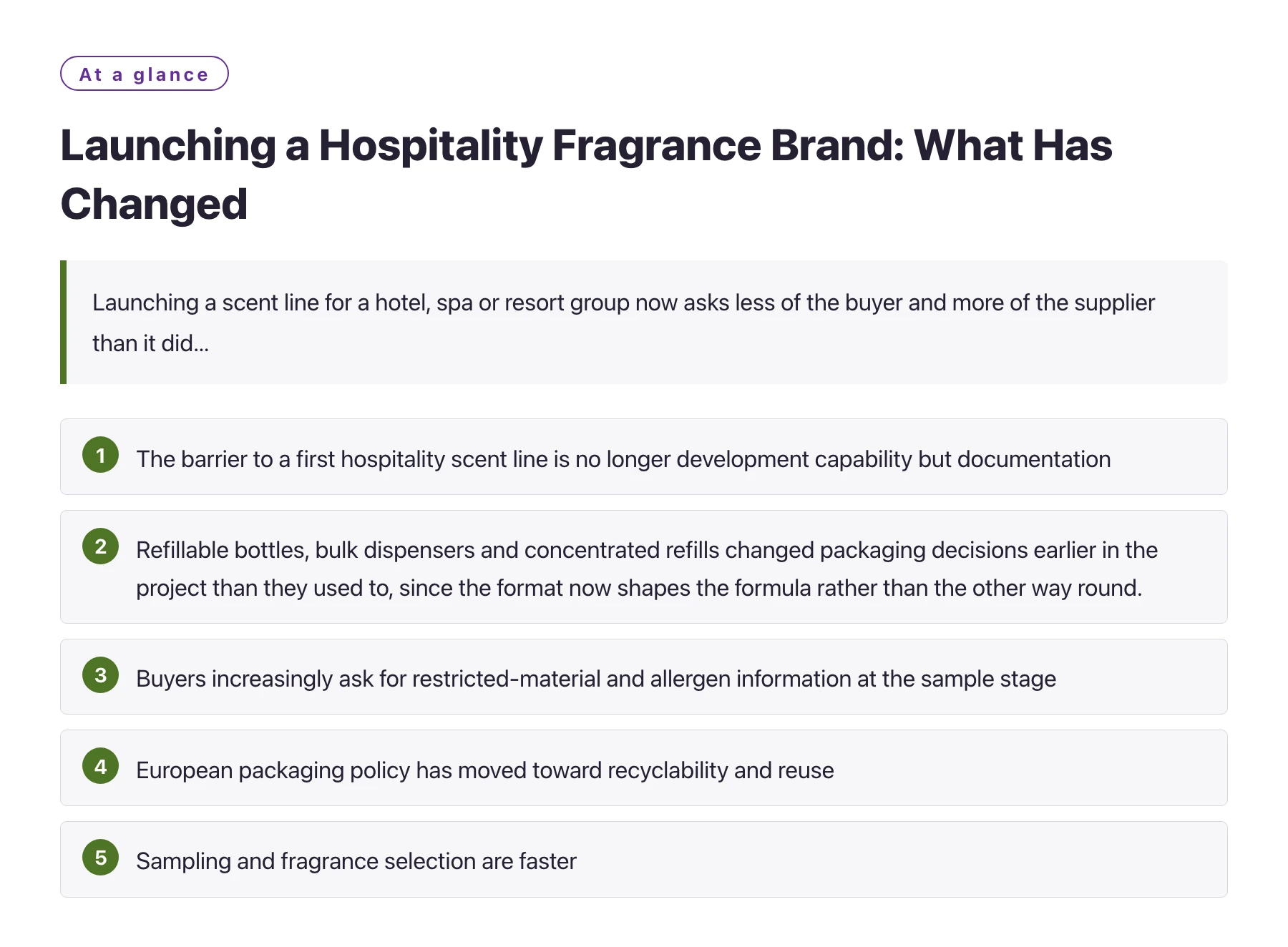 Launching a Hospitality Fragrance Brand: What Has Changed——全文要点速览
